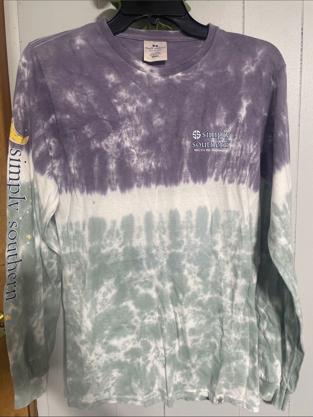 Simply Southern Purple & Sage Green Tie-Dye Long Sleeve Tee